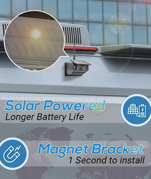 QXNY Wireless Solar Powered Energy Magnet Reverse Backup Camera with AHD 5"  Rear View Monitor for Camper Truck Trailer Rv