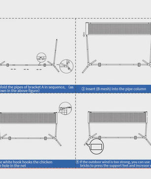Draagbaar Badminton Net Frame - Opvouwbaar & Standaard Formaat voor Buiten & Binnen