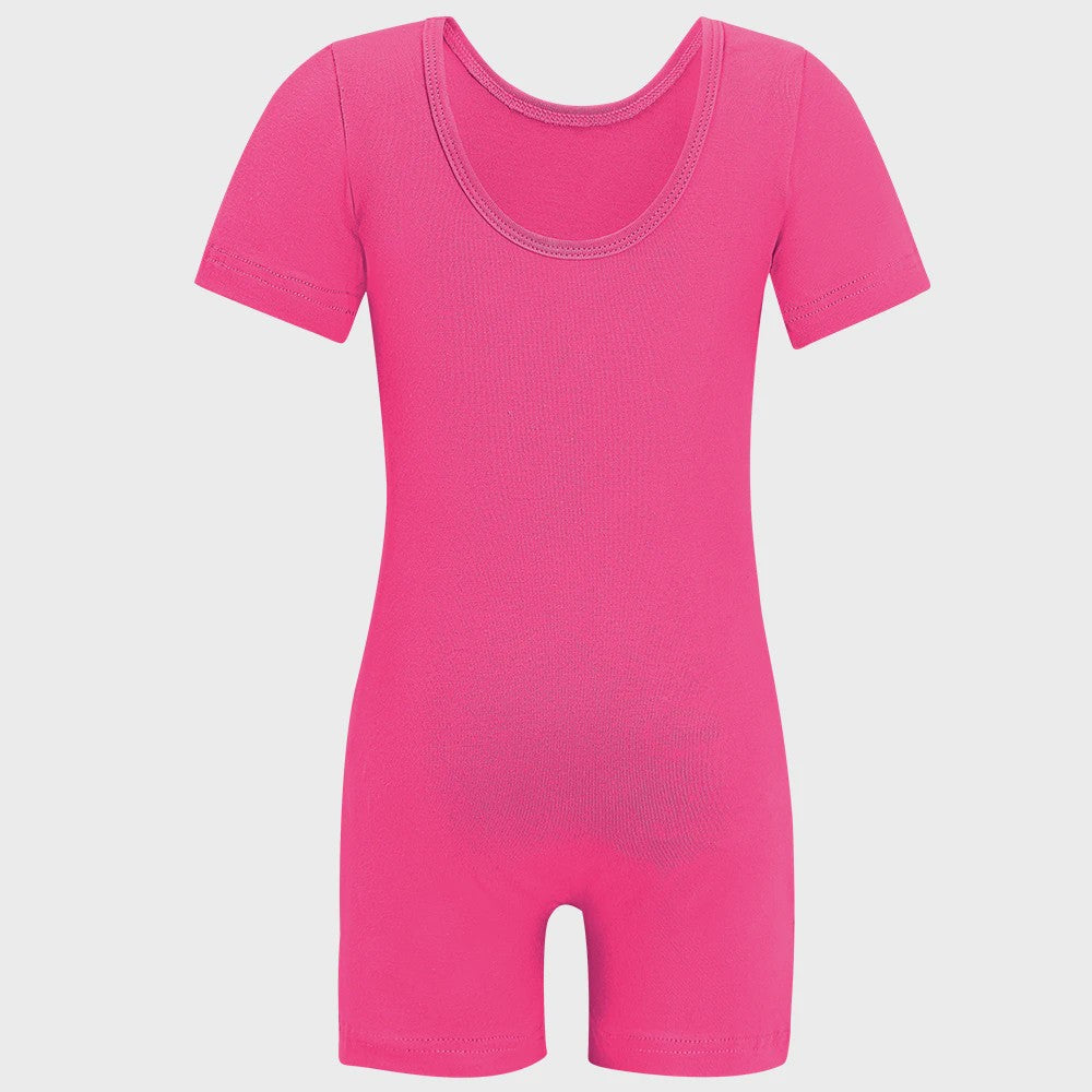 Elastisch Turnpakje Meisjes Short Unitard - Perfect voor Gym, Dans & Ballet