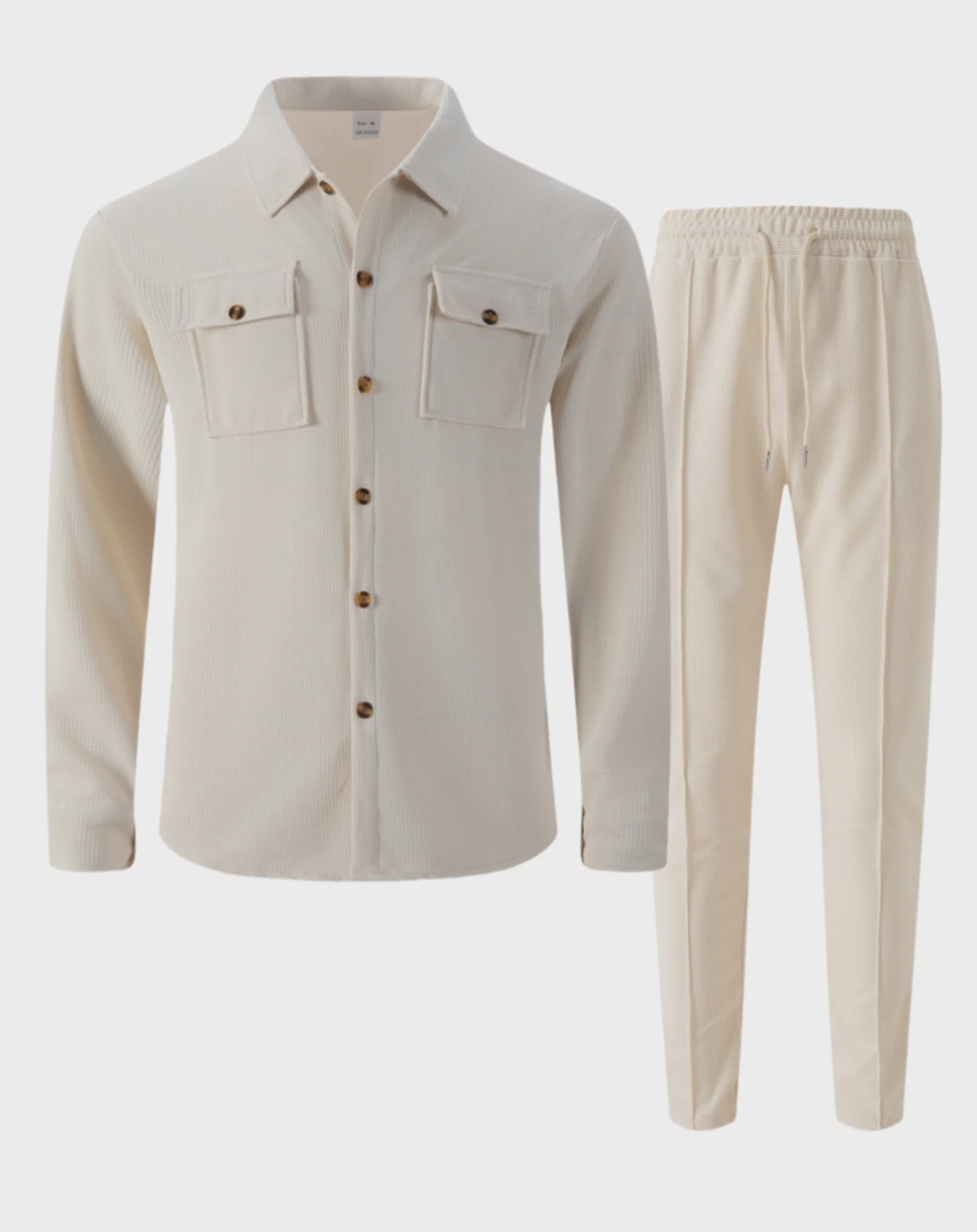 Heren Wafelruit Set: Stijlvol Casual & Zakelijk Jack met Lange Broek