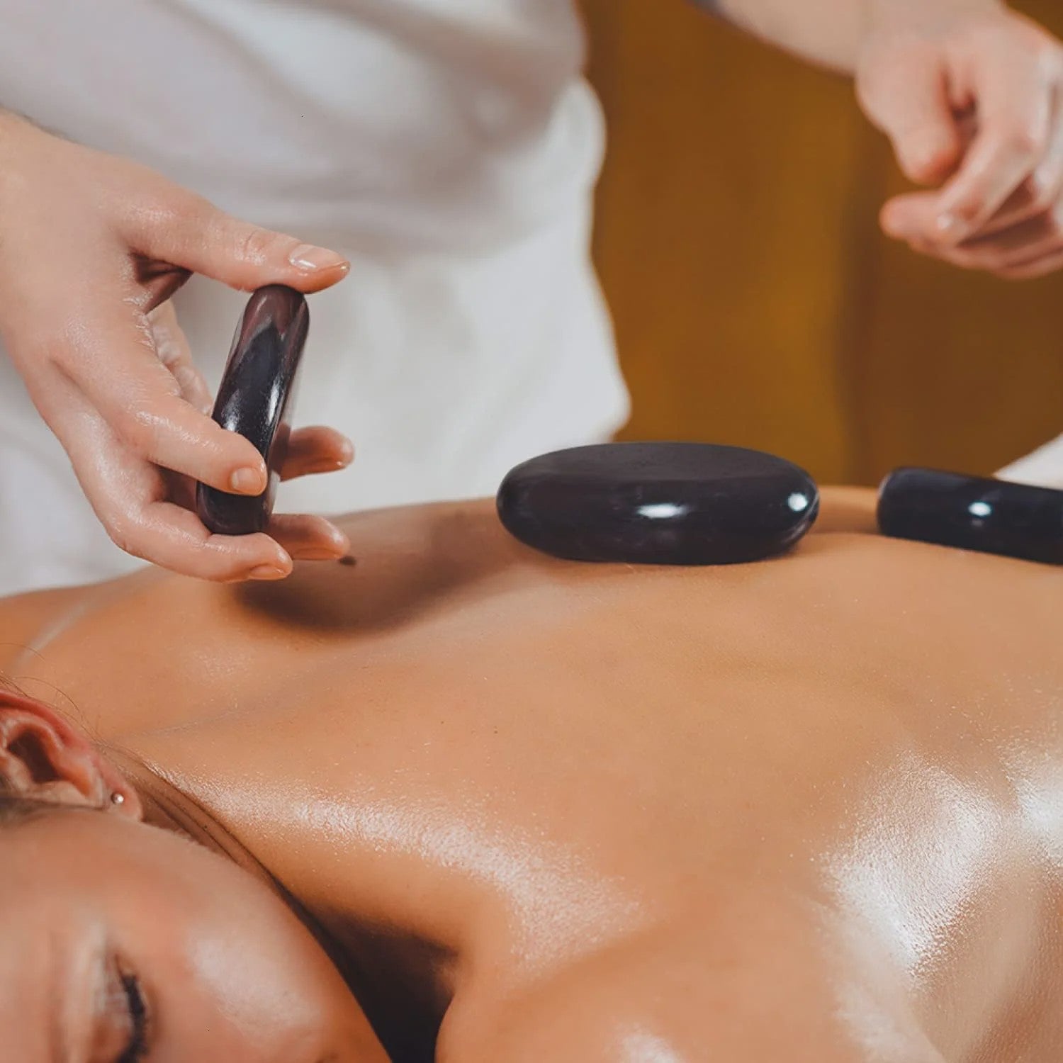 Hot Stones Massage Set - 6 Basaltstenen voor Ontspanning & Therapie