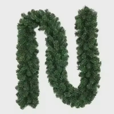 Luxe Kerstguirlande 2.7m met LED Verlichting, Poinsettia en Ballen