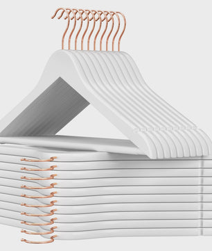 Set van 20 Houten Kledinghangers met Antislip, 360° Draaibare Haak en Inkepingen