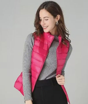 Stijlvolle Dames Bodywarmer - Lichtgewicht & Warm met Witte Eendendons Vulling