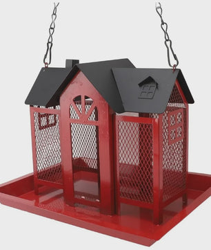 Hangend Vogelvoederhuisje met Grote Capaciteit - IJzeren Voederstation voor Tuin & Buiten