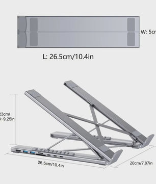 8-in-1 USB-C Laptop Stand & Docking Station - Universele Hub met HDMI & PD