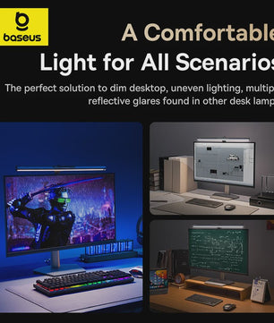 Baseus Magnetische Monitor Lamp - USB Bureaulamp voor Laptop & PC Scherm