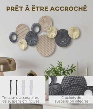 Moderne 3D Metaal Wanddecoratie Multi Disc - Wrought Iron Huisdecoratie