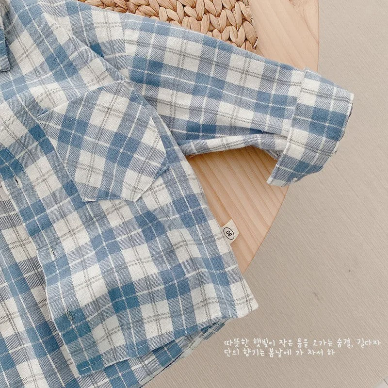 Lange Mouwen Jongens Shirt in Plaid Katoen - Perfect voor de Lente (1-4 Jaar)