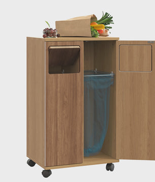 Keuken Afvalscheidingskast met Wielen - Verborgen Opslag & Dubbele Deuren
