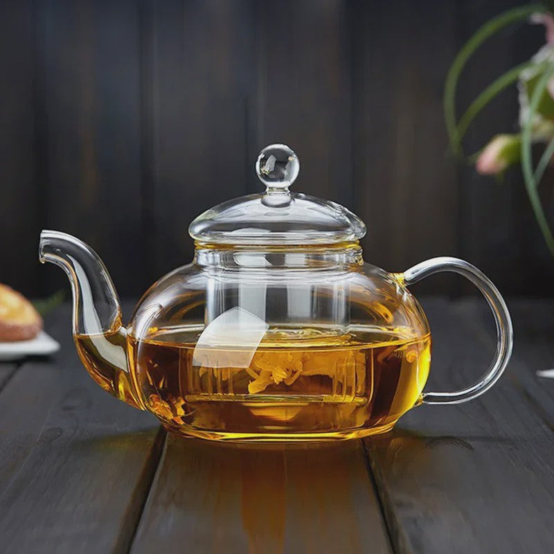 Glazen Theepot met Filter - Hittebestendig Borosilicaatglas - 400ml tot 1000ml