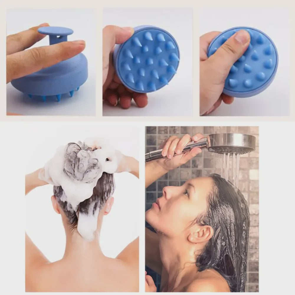 Zachte Siliconen Hoofdhuid Massager Borstel - Voor Grondige Reiniging en Ontspanning