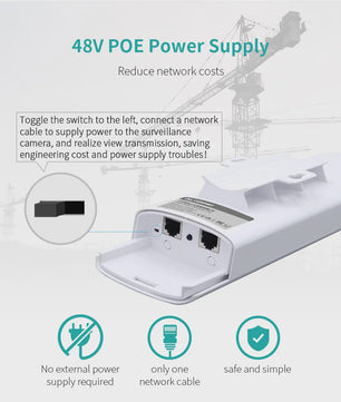 Comfast 300Mbps Outdoor WiFi Access Point CPE | 3-5KM Long Range | 14dBi Antenne | 48V PoE