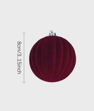 Set van 12 Luxe Fluweel Kerstballen - Fluwelen Kerstboom Decoratie