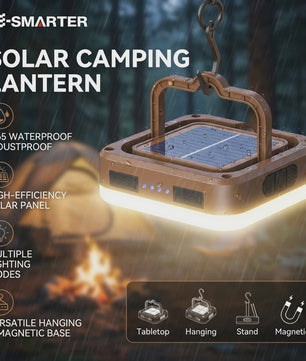 Draagbare Oplaadbare Solar Campinglamp met Powerbank Functie - Waterdicht & COB LED