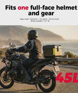 Universele Motor Topkoffer - 45L/57L/65L - Waterdicht & Veilig - Helm Opbergbox