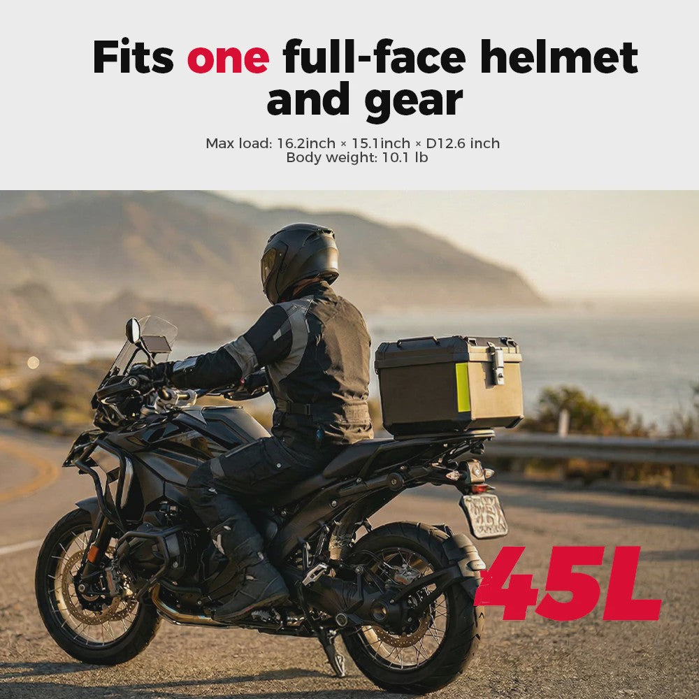 Universele Motor Topkoffer - 45L/57L/65L - Waterdicht & Veilig - Helm Opbergbox