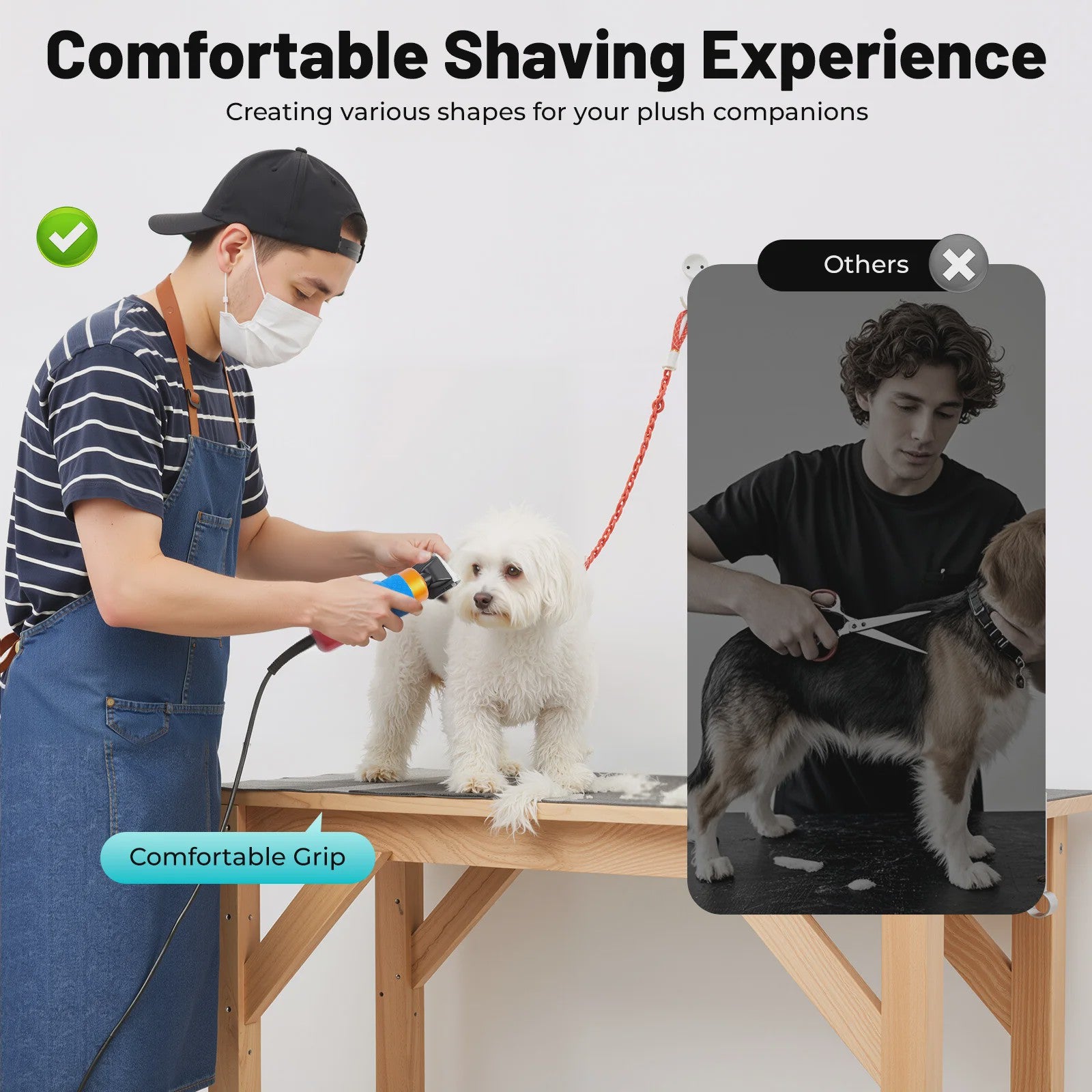 Professionele Hond & Kat Trimmer - Laag Geluidsniveau, Variabele Snelheid, Keramisch Mes