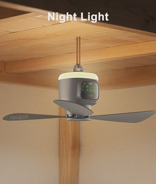 Draagbare Plafondventilator 12000mAh met Afstandsbediening en LED-licht - Ideaal voor Camping en Buiten