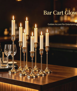 Set van 3 Goudkleurige Klassieke Kandelaars met Stabiele Voet - Perfect voor Bruiloft en Decoratie