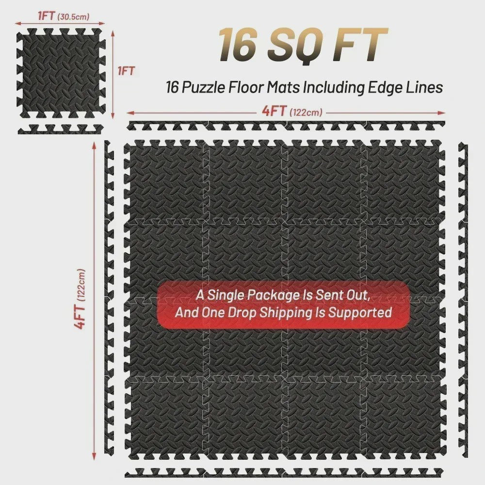 Set van 4, 8, 12 of 20 Interlocking EVA Foam Vloertegels - Antislip & Schokabsorberend