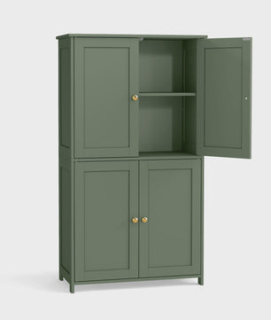 Vasagle Hoge Kast met 4 Deuren - Groen - 30x60x110 cm