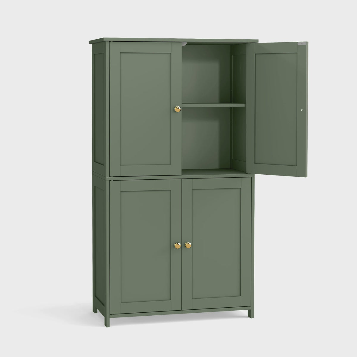 Vasagle Hoge Kast met 4 Deuren - Groen - 30x60x110 cm