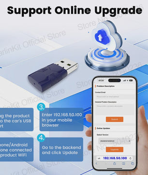 CarlinKit 5.0 Mini Ultra Draadloze Adapter voor Android Auto & CarPlay