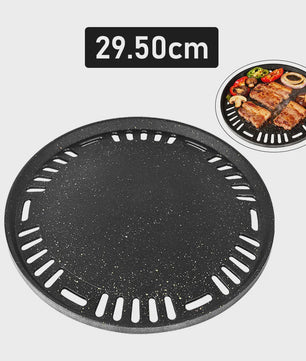Ronde Grillplaat 29.5cm - Non-stick Aluminium voor Korean BBQ, Camping & Inductie