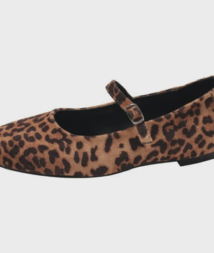 Dames Ballerina's met Panterprint - Comfortabele Loafers met Ronde Neus