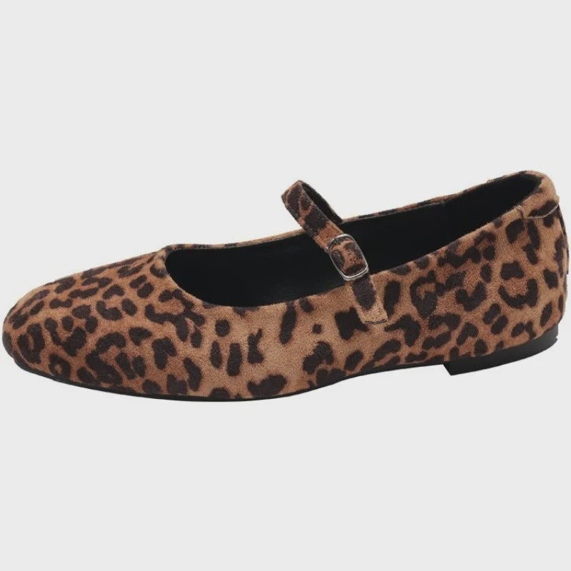 Dames Ballerina's met Panterprint - Comfortabele Loafers met Ronde Neus