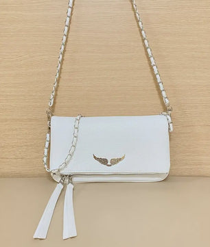 Luxe Dames Crossbody Tas met Ketting en Diamant Accent - Franse Stijl