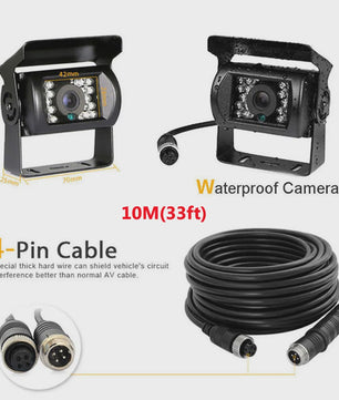 Waterdichte Achteruitrijcamera met Nachtzicht en 10M Kabel voor Vrachtwagen, Camper, Bus