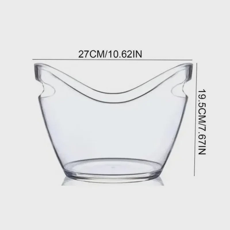 Grote Transparante IJsemmer met Handvat - Perfect voor Wijn, Champagne & Bier
