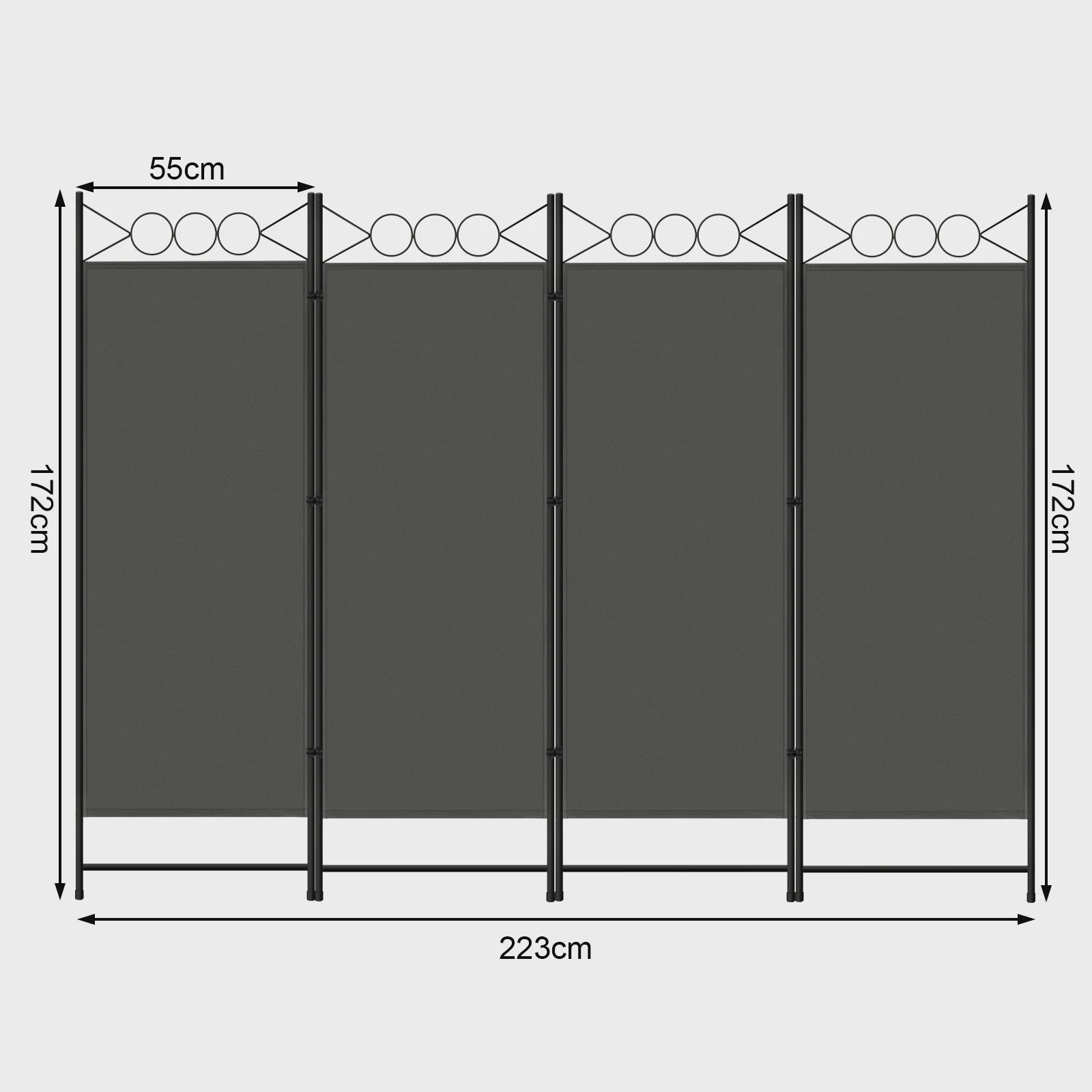 Vrijstaande Kamerverdeler en Privacy Scherm - 3 Panelen voor Binnen & Buiten