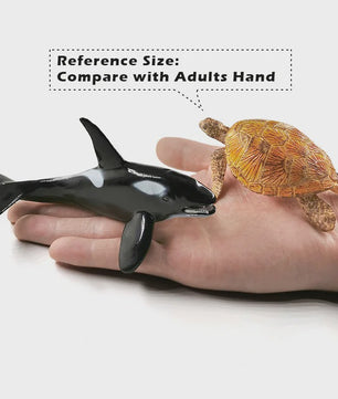 Miniatuur Zeedieren Figuren Set: Orka, Haai, Walrus, Zeeleeuw, Schildpad & Dolfijn