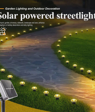 Solar LED Tuinpad Verlichting - Waterdicht & 8 Modi - Sfeervolle Buitenlamp