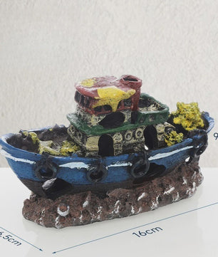 Uniek Scheepswrak Aquarium Decoratie - Verzonken Piratenschip Vistank Ornament