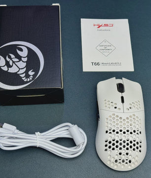 HXSJ T66 Gaming Muis: Draadloos, RGB, 10000DPI, 3 Modi (USB, 2.4G, BT 5.3), Macro Programmeerbaar