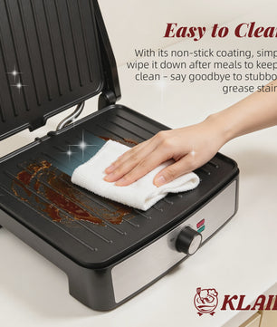Dubbelzijdige Contactgrill 2200W - Panini Maker & BBQ met Precisie Temperatuurregeling