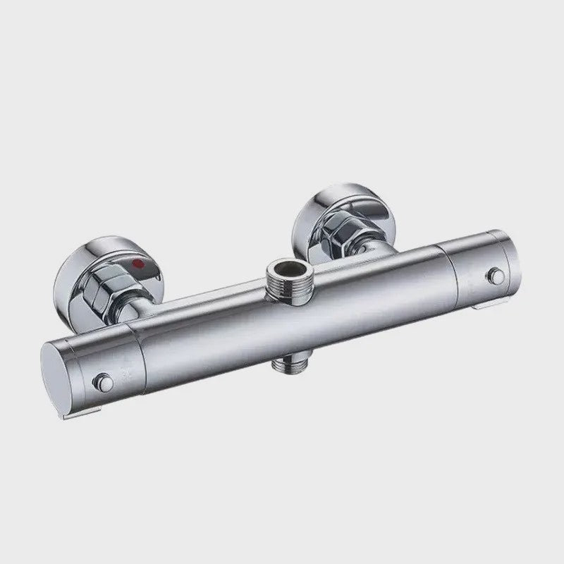 Thermostatische Douchekraan Chroom - Dubbele Hendel Wandmontage