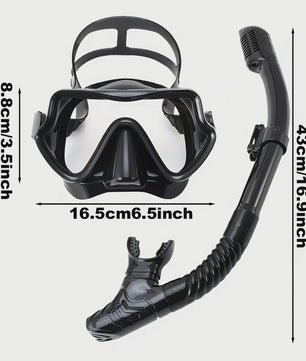 Professionele Duikbril en Snorkel Set voor Volwassenen - Panoramisch Gehard Glas