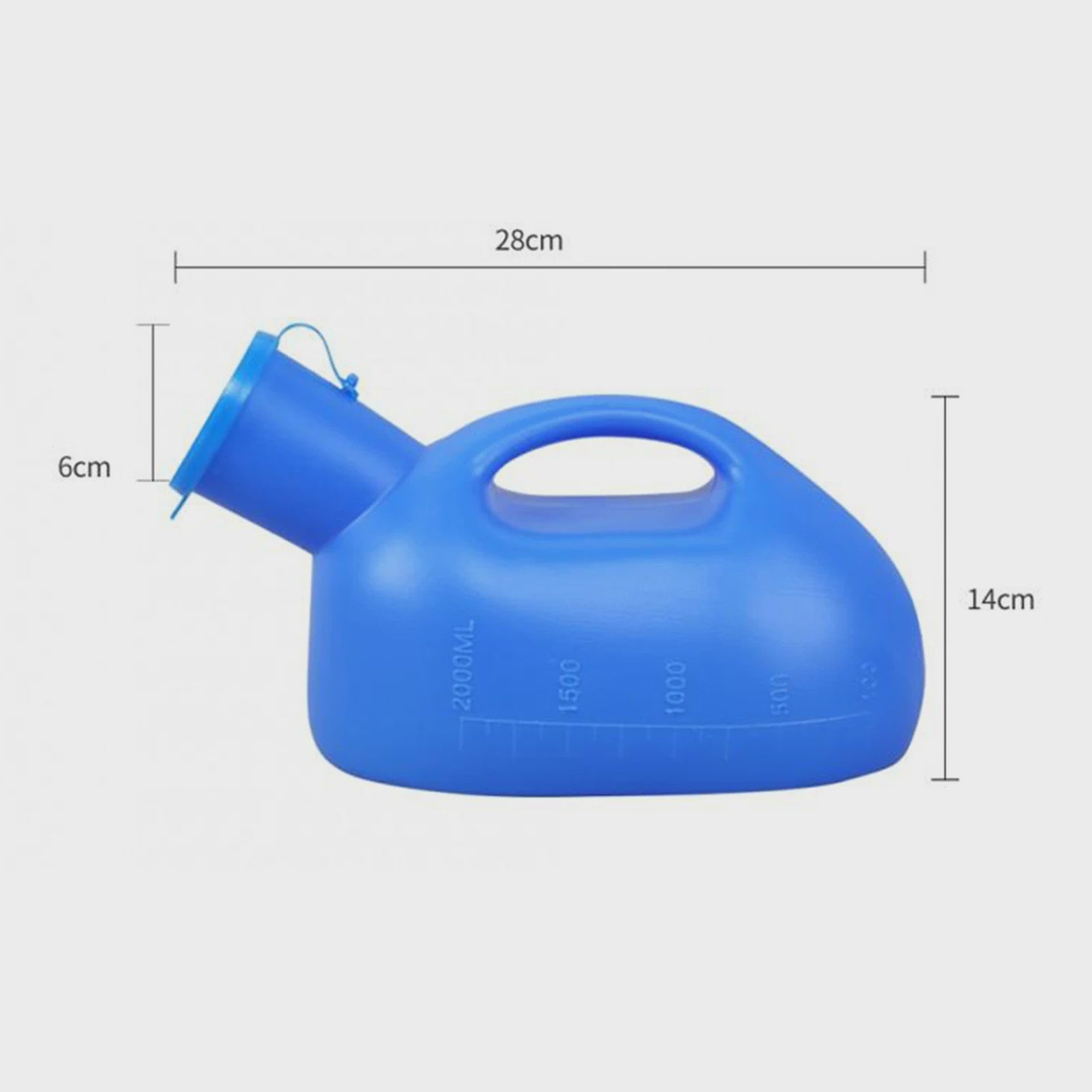 2000ml Dik Heren Urinaal met Deksel - Draagbare Plasfles voor Camping, Reizen & Thuis