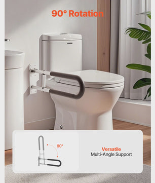 Opklapbare Toilet Veiligheidsbeugel - U-vormig met Anti-slip Handvat & 136 kg Draagkracht