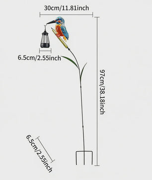 Zonne-energie IJsvogel Tuinlamp met Lantaarn - Waterdicht & Decoratief