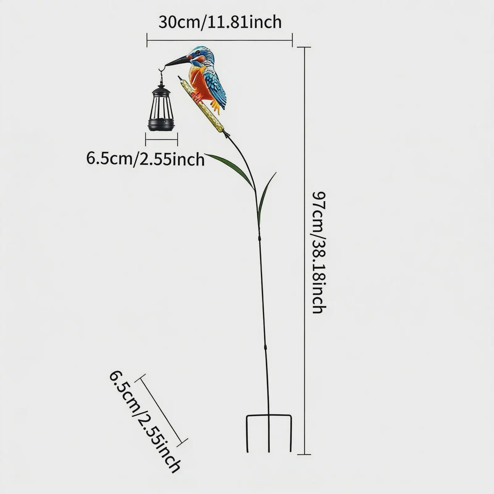 Zonne-energie IJsvogel Tuinlamp met Lantaarn - Waterdicht & Decoratief