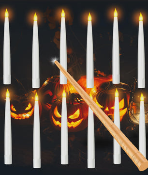 Zwevende LED Kaarsen Set met Toverstaf Afstandsbediening - 12 Stuks