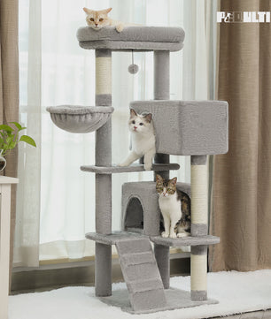 Kattenboom met Krabpalen, Hangmat en Speeltjes - 4 Niveaus