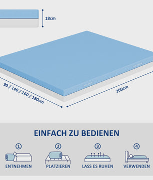 Comfortabele Traagschuim Matras 180x200x18cm - 7-Zone Ondersteuning & Koelende Hoes