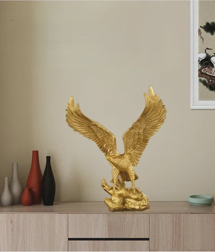 Vintage Koperen Adelaar Ornament met Spreide Vleugels - Luxe Decoratie